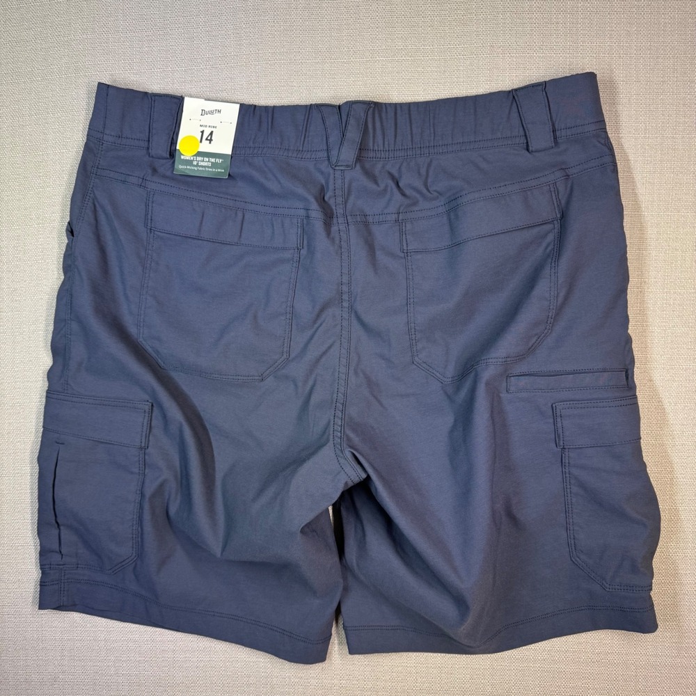 Duluth Trading Co Womens Dry On The Fly 10" Shorts Ink Size 14 NWT - Picture 2 of 10